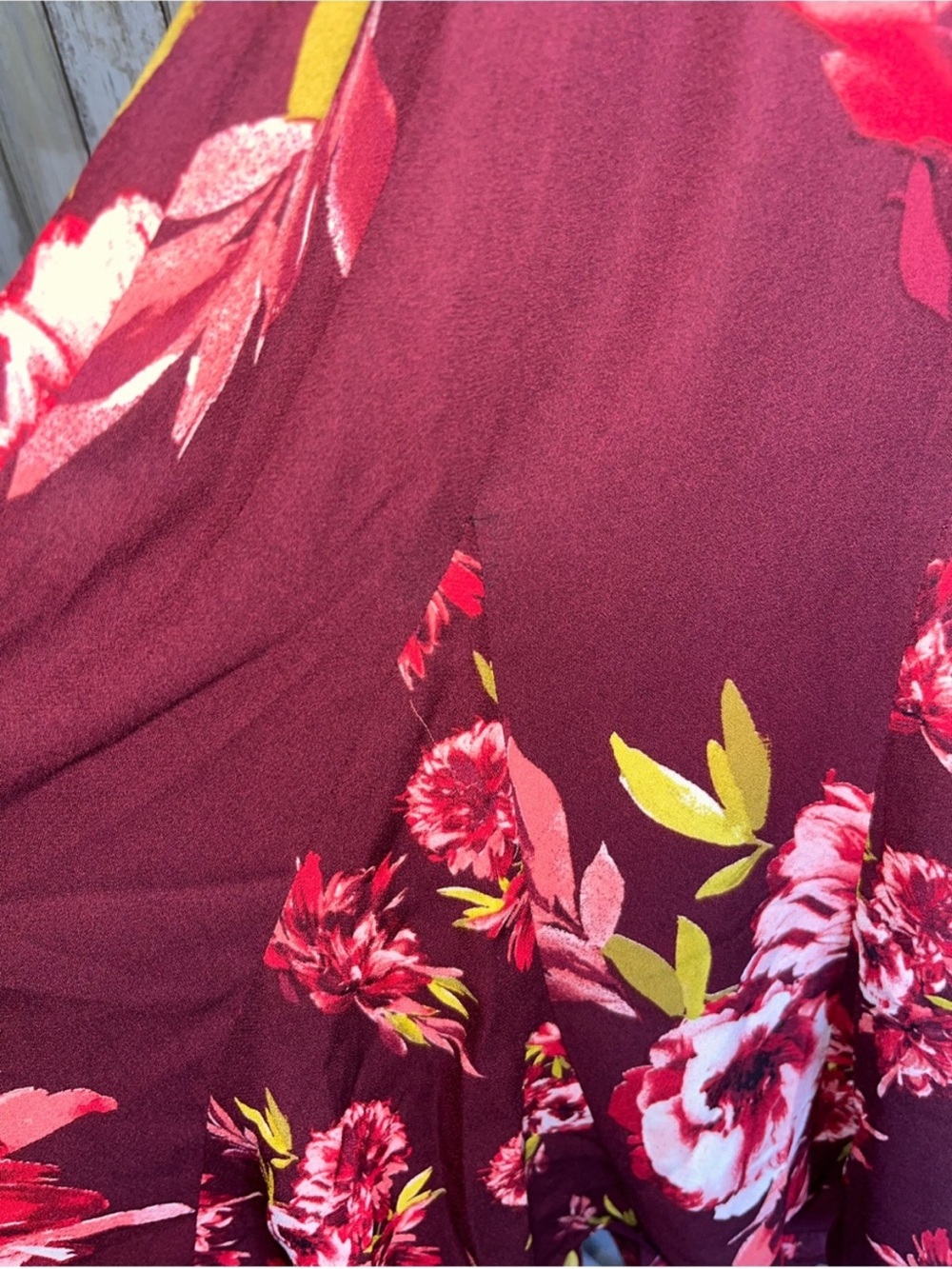 WHBM Dahlia Port Floral Godet Dress 3/4 Sleeve Tie Waist NWT Size 4 - Picture 5 of 7